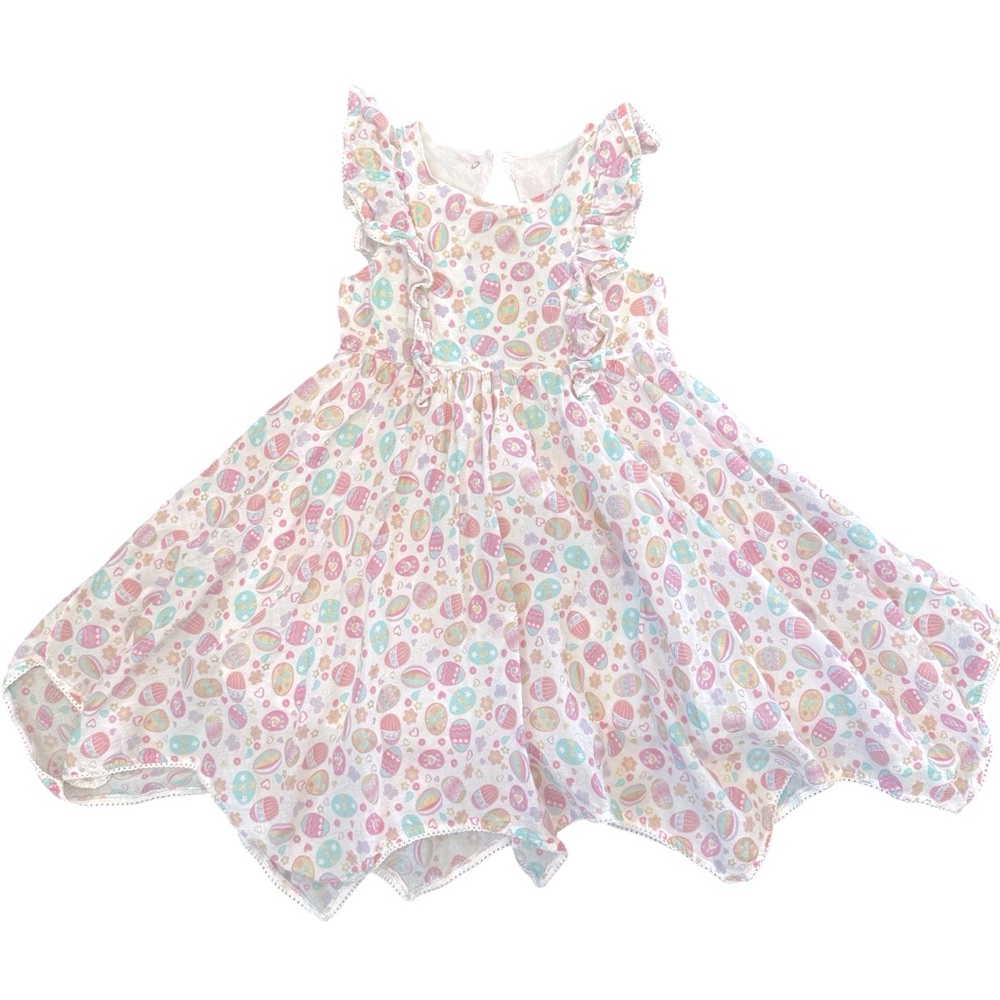 Girls size 6 Colorful Easter Egg Print Dress